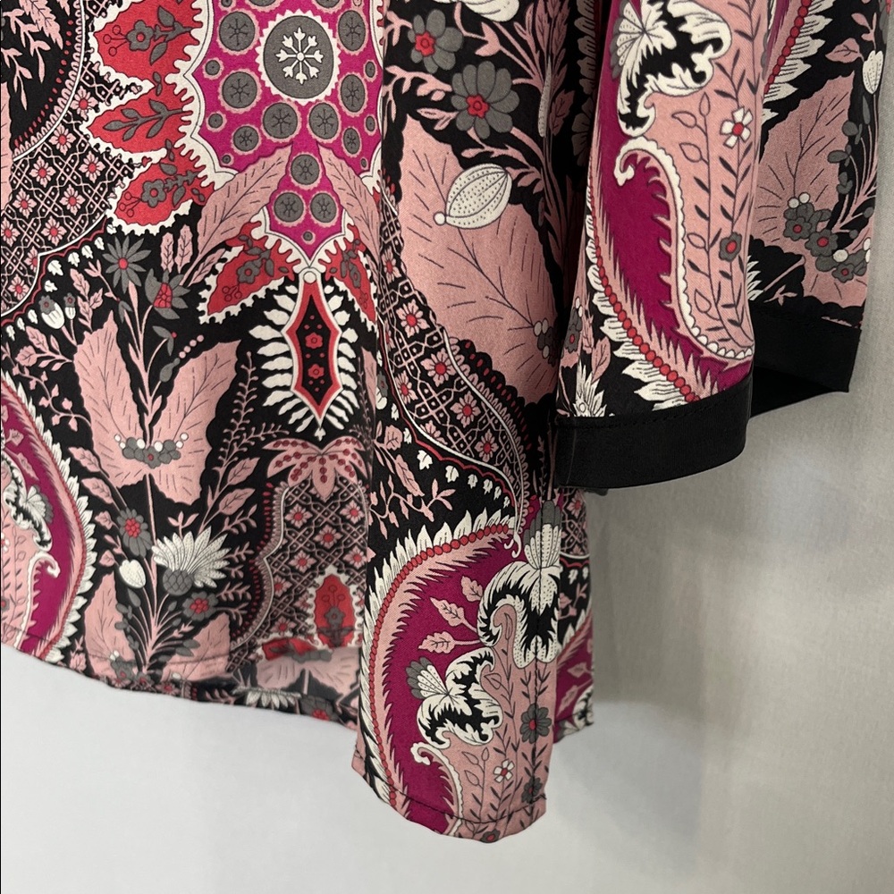 Singrid Olsen Women’s Vintage Silk Paisley Mosaic Top - Size XS - Picture 6 of 8